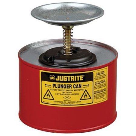 Justrite PLUNGER CAN STEEL 2 QT RED JT10208